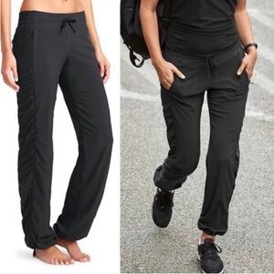 Athleta Dark Gray La Vida Studio Pants with drawstrings
